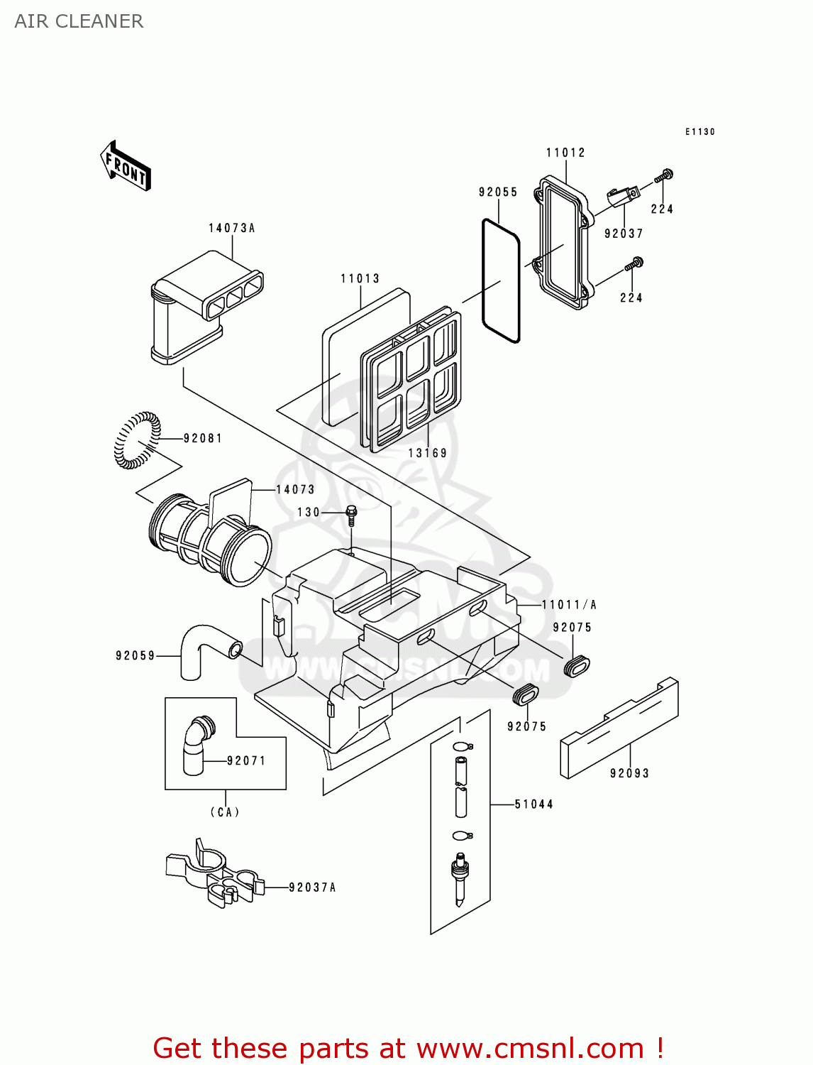 AIR CLEANER KL250D17 KLR250 2000 USA CALIFORNIA
