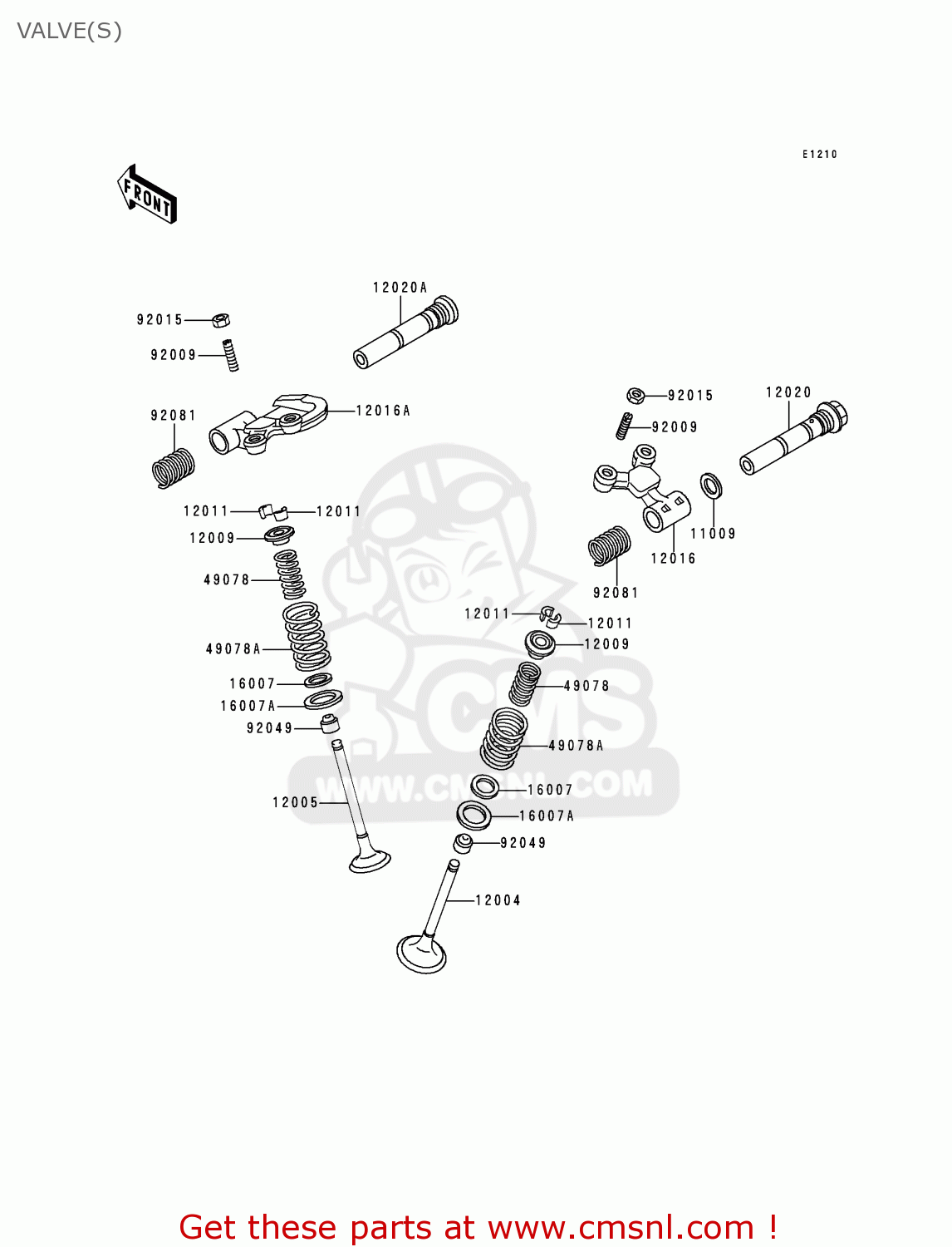 VALVE(S) KL250D17 KLR250 2000 USA CALIFORNIA