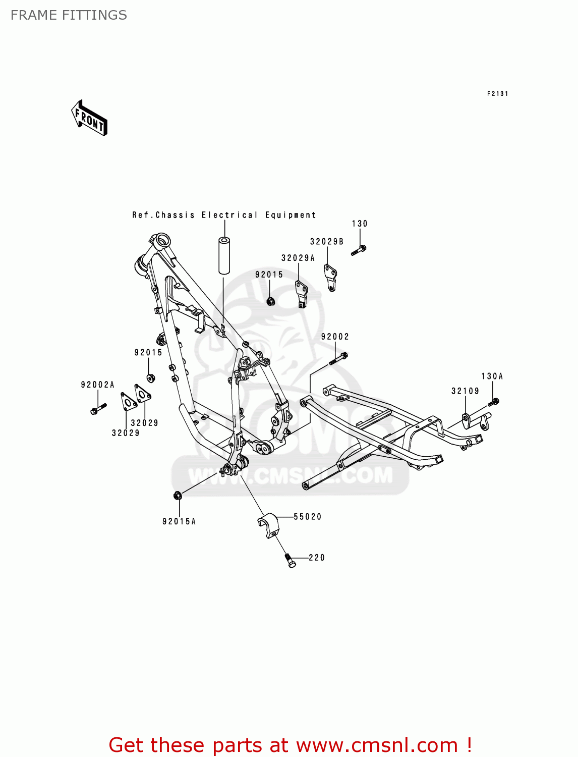 FRAME FITTINGS KL250D17 KLR250 2000 USA CALIFORNIA