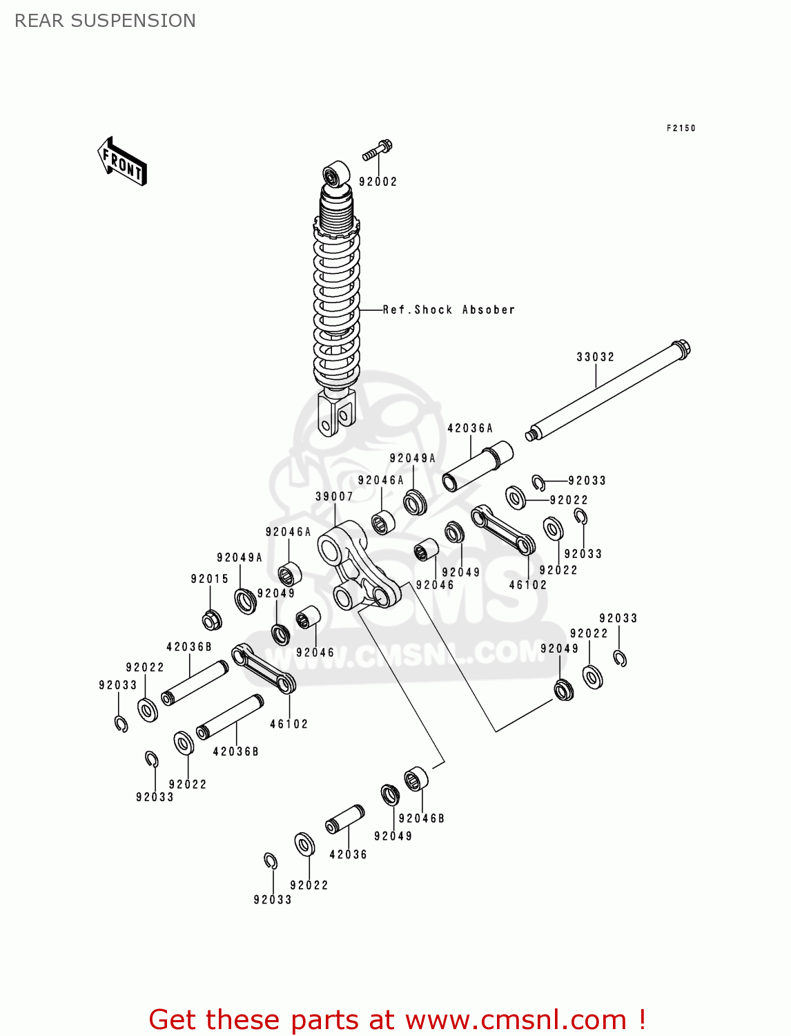 REAR SUSPENSION KL250D17 KLR250 2000 USA CALIFORNIA