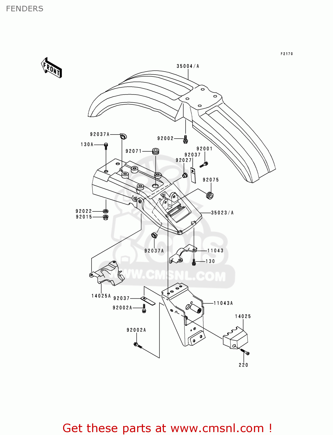 FENDERS KL250D17 KLR250 2000 USA CALIFORNIA
