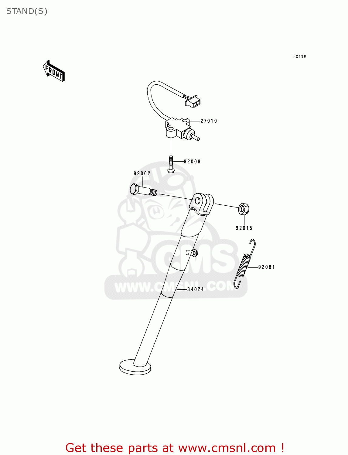 STAND(S) KL250D17 KLR250 2000 USA CALIFORNIA