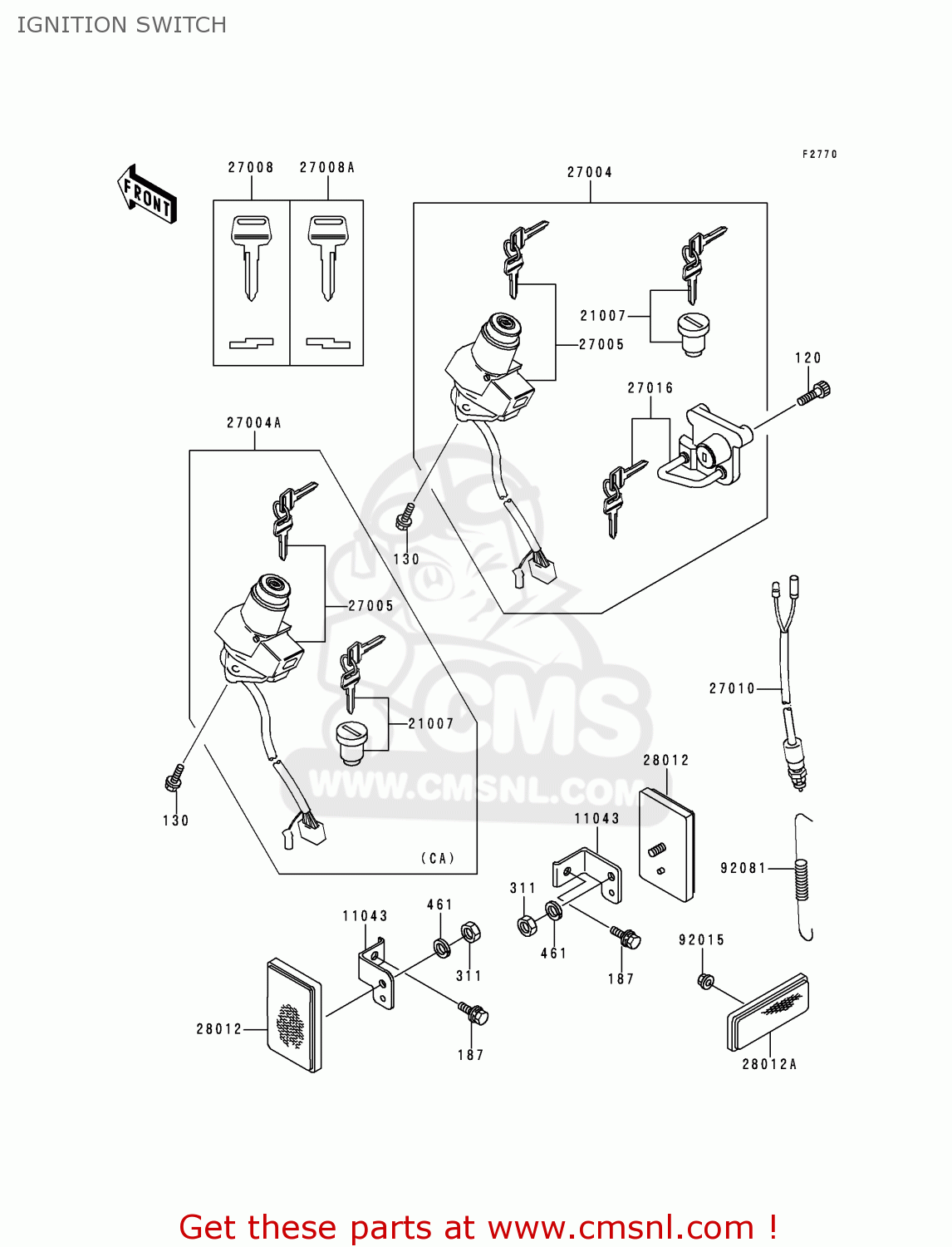 IGNITION SWITCH KL250D17 KLR250 2000 USA CALIFORNIA