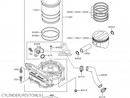 CYLINDER/PISTON(S) - KL250D17 KLR250 2000 USA CALIFORNIA