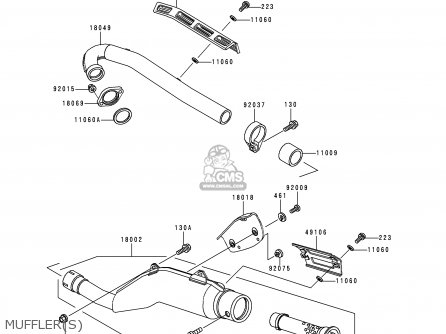 MUFFLER(S) - KL250D17 KLR250 2000 USA CALIFORNIA