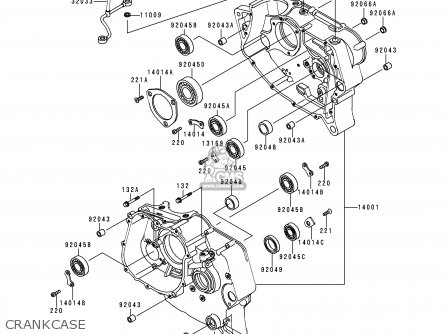 CRANKCASE - KL250D17 KLR250 2000 USA CALIFORNIA