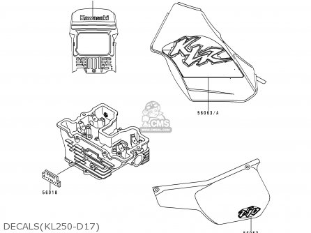 DECALS(KL250-D17) - KL250D17 KLR250 2000 USA CALIFORNIA