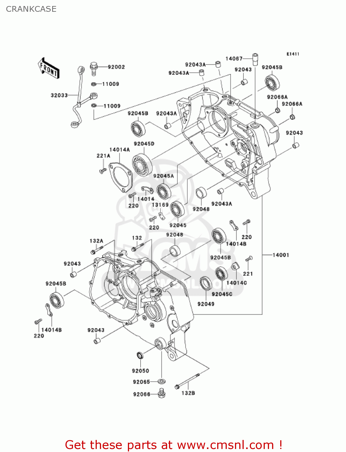 CRANKCASE KL250D18 KLR250 2001 USA CALIFORNIA