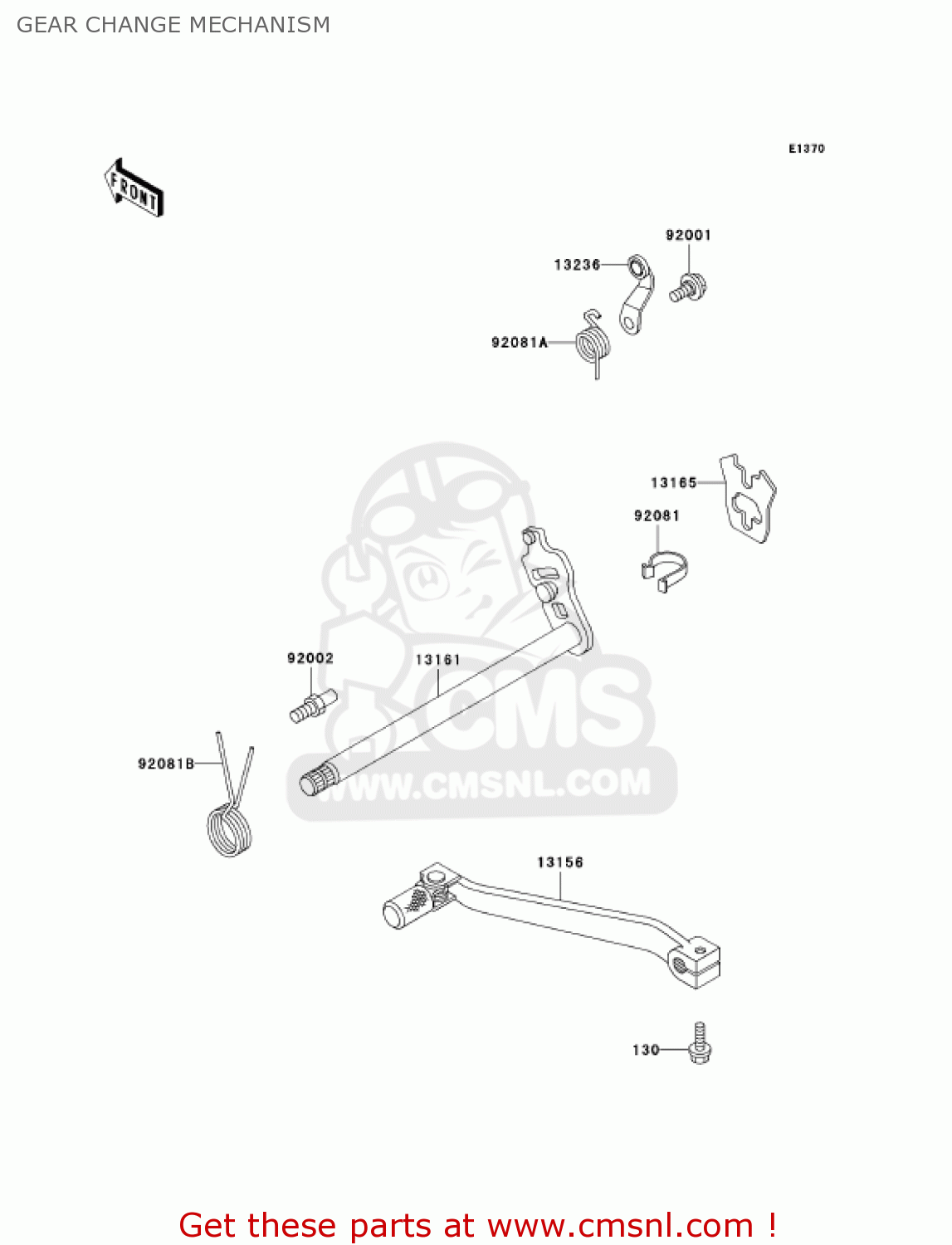 GEAR CHANGE MECHANISM KL250D18 KLR250 2001 USA CALIFORNIA