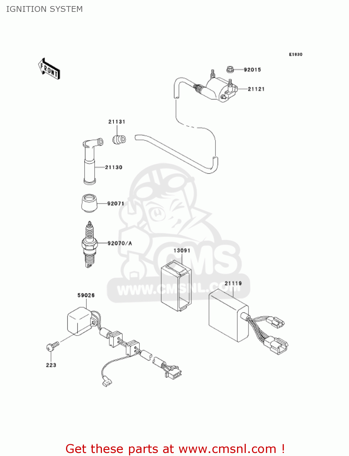 IGNITION SYSTEM KL250D18 KLR250 2001 USA CALIFORNIA