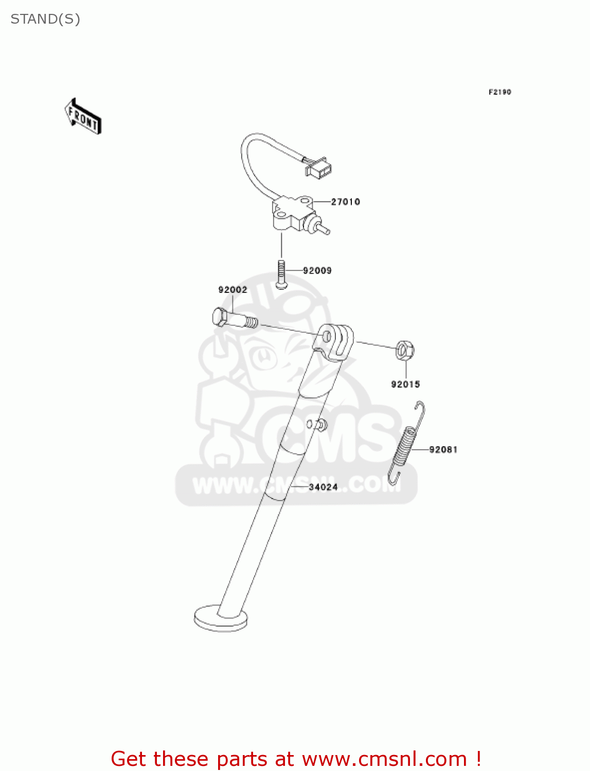 STAND(S) KL250D18 KLR250 2001 USA CALIFORNIA
