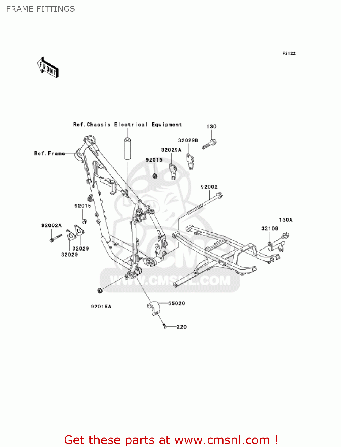 FRAME FITTINGS KL250D18 KLR250 2001 USA CALIFORNIA