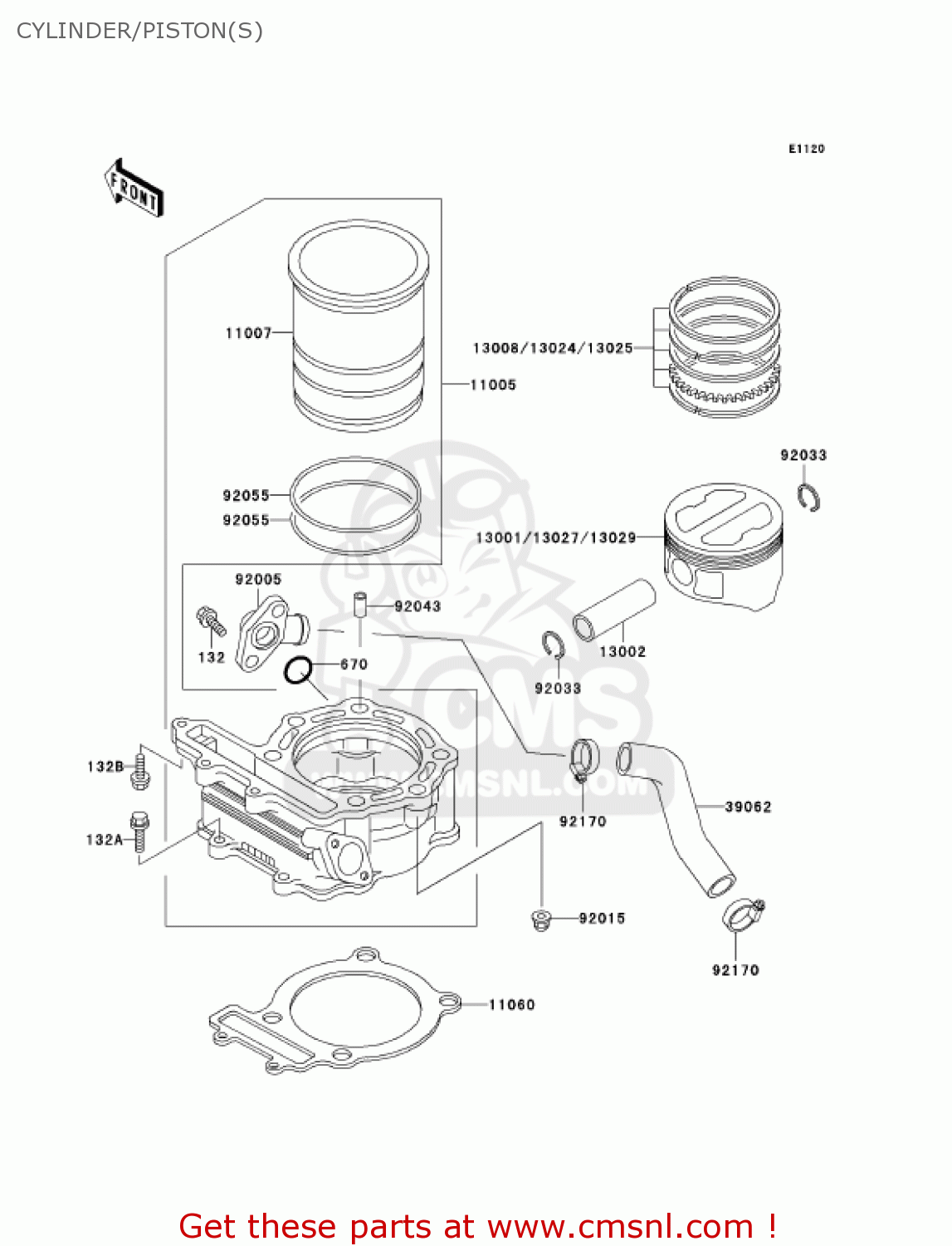CYLINDER/PISTON(S) KL250D18 KLR250 2001 USA CALIFORNIA