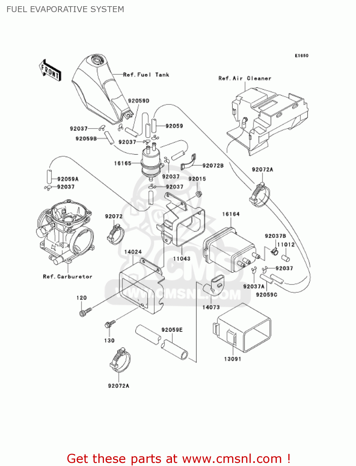 FUEL EVAPORATIVE SYSTEM KL250D18 KLR250 2001 USA CALIFORNIA