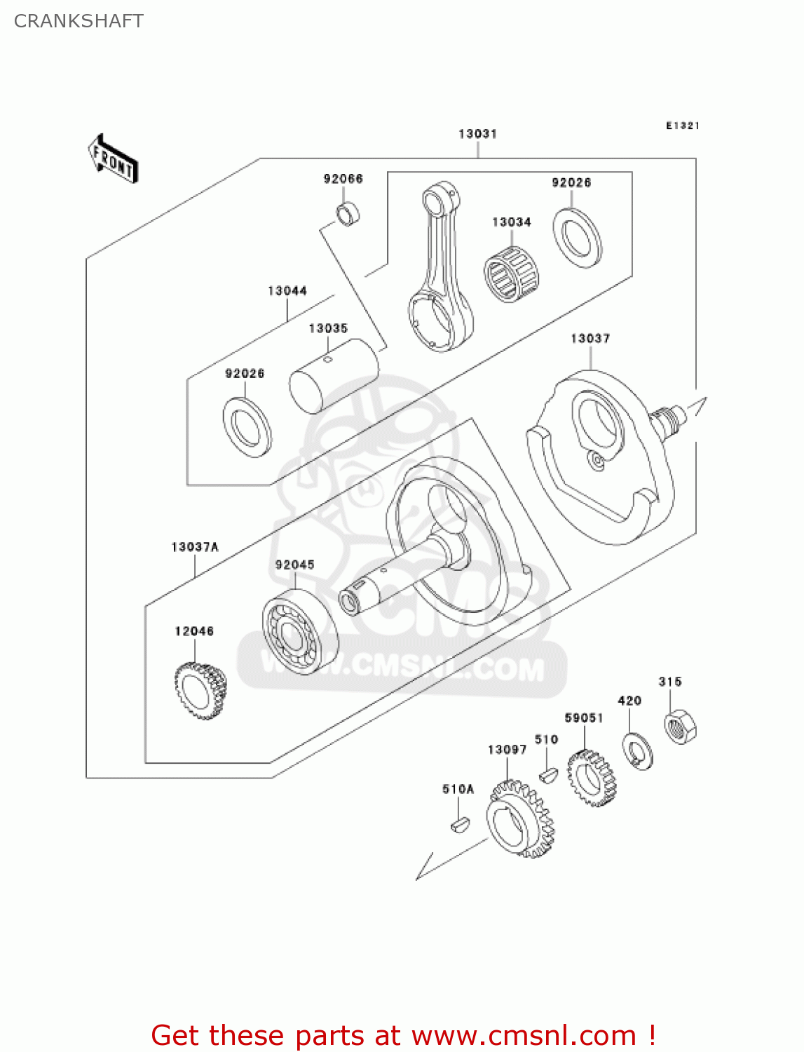 CRANKSHAFT KL250D18 KLR250 2001 USA CALIFORNIA