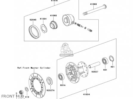 FRONT HUB - KL250D18 KLR250 2001 USA CALIFORNIA