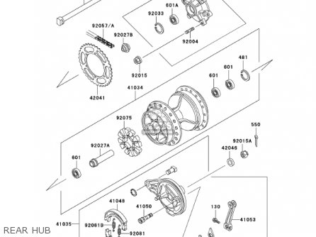 REAR HUB - KL250D18 KLR250 2001 USA CALIFORNIA