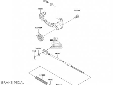 BRAKE PEDAL - KL250D18 KLR250 2001 USA CALIFORNIA