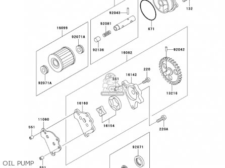 OIL PUMP - KL250D18 KLR250 2001 USA CALIFORNIA
