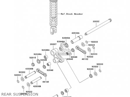 REAR SUSPENSION - KL250D18 KLR250 2001 USA CALIFORNIA