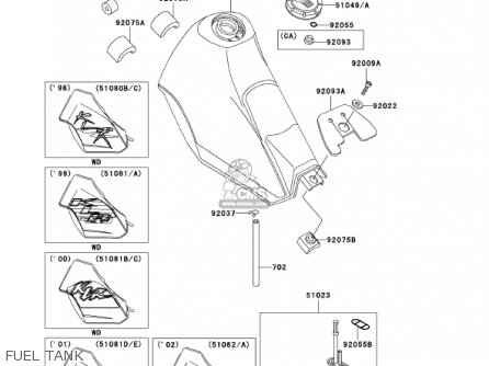 FUEL TANK - KL250D18 KLR250 2001 USA CALIFORNIA