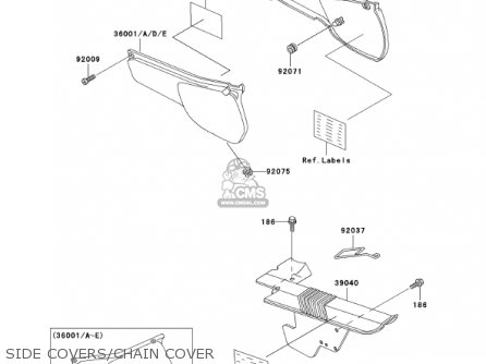 SIDE COVERS/CHAIN COVER - KL250D18 KLR250 2001 USA CALIFORNIA