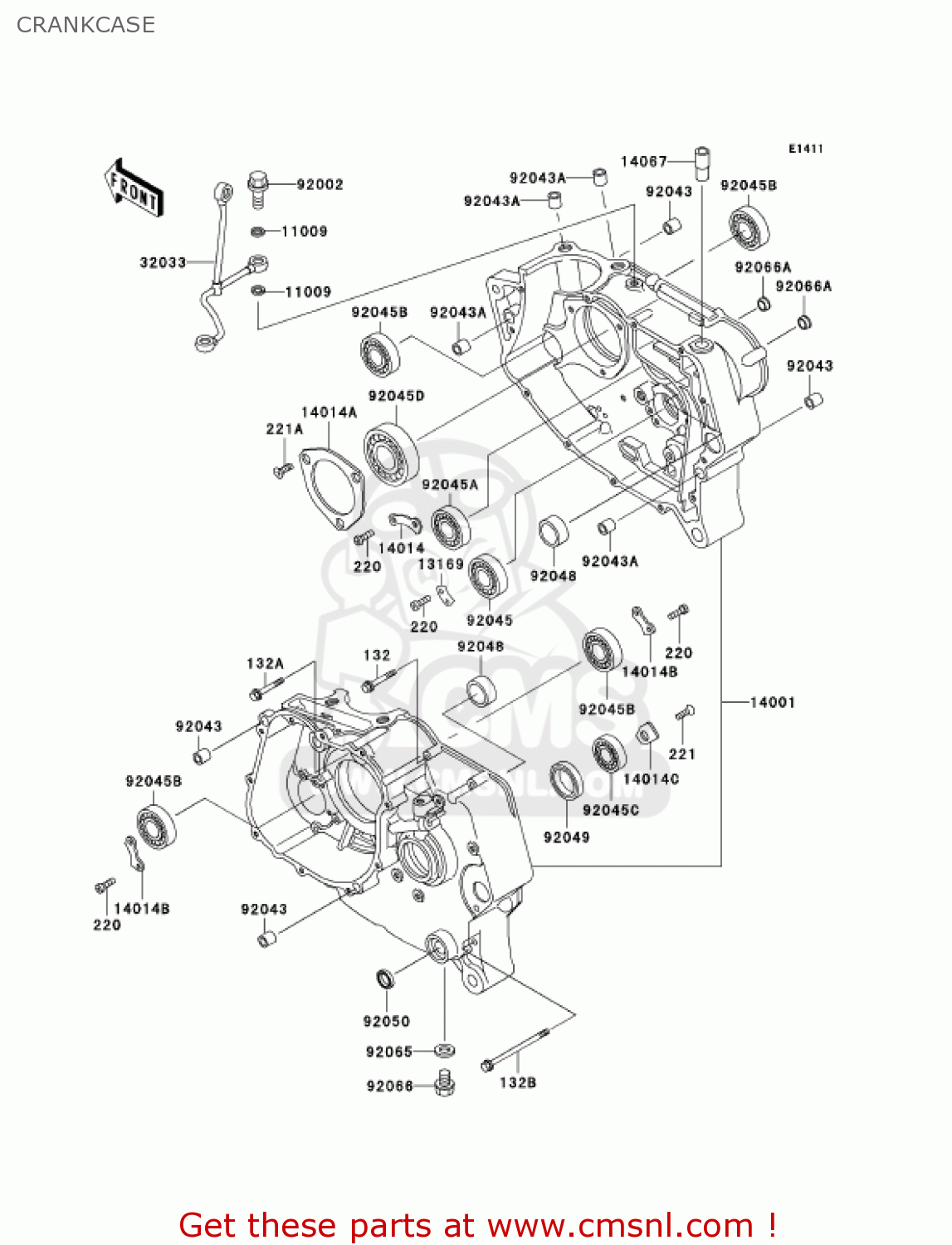 CRANKCASE KL250D19 KLR250 2002 USA CALIFORNIA