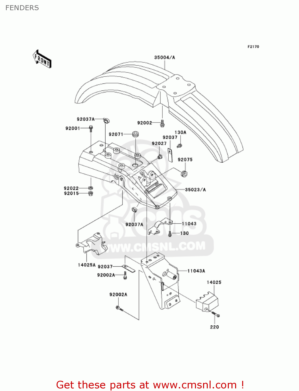 FENDERS KL250D19 KLR250 2002 USA CALIFORNIA