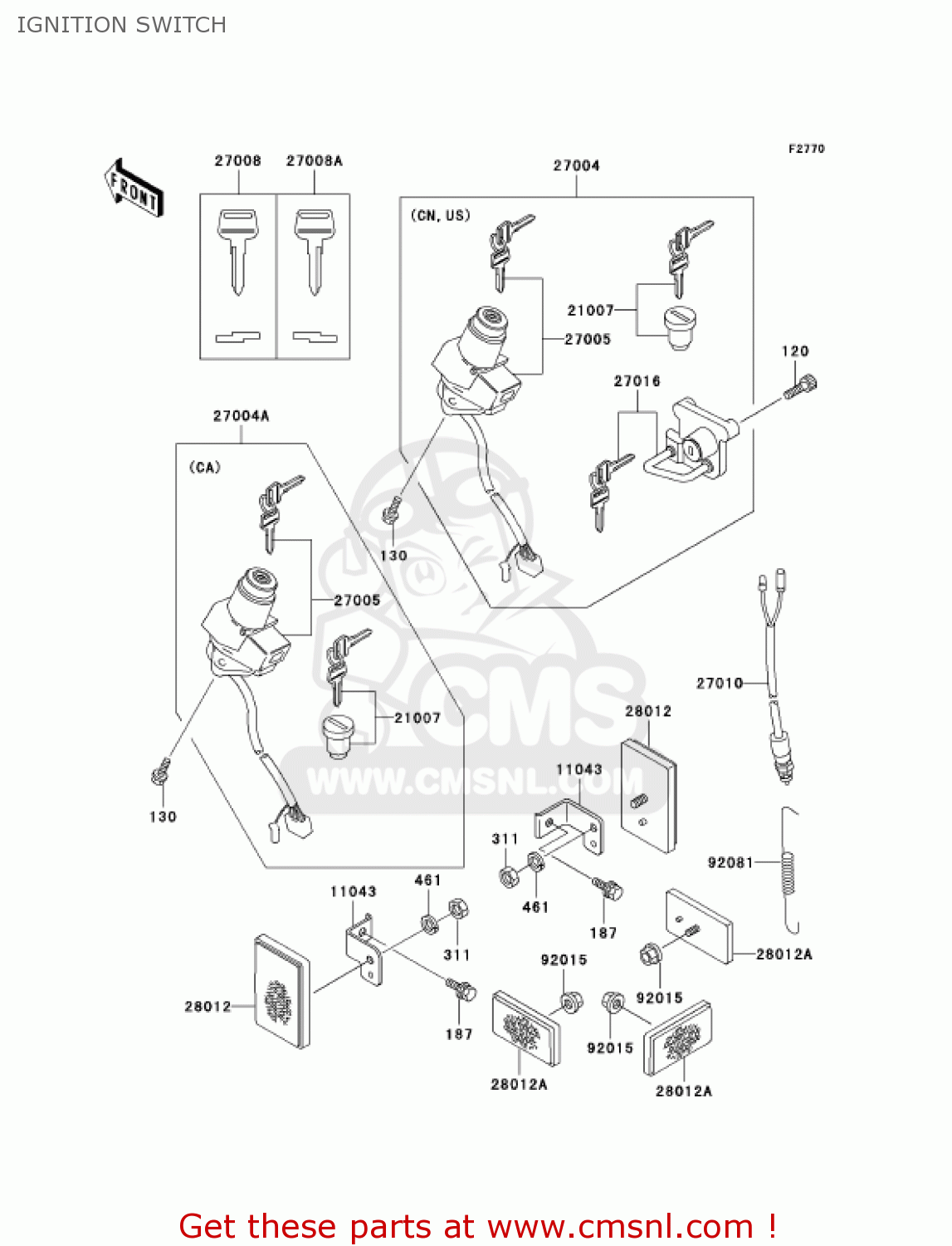 IGNITION SWITCH KL250D19 KLR250 2002 USA CALIFORNIA