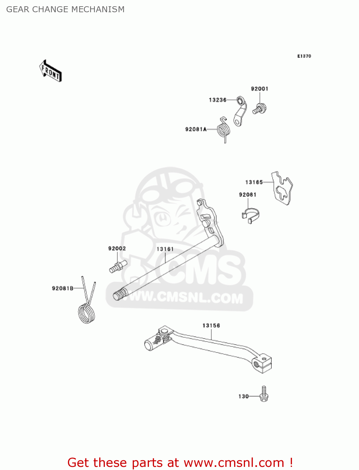 GEAR CHANGE MECHANISM KL250D19 KLR250 2002 USA CALIFORNIA