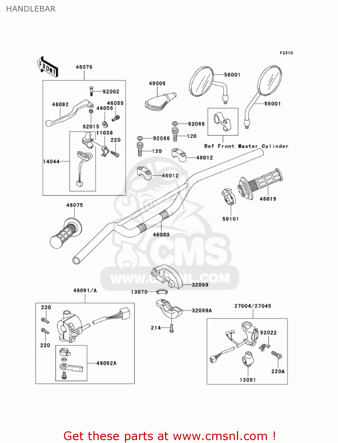 HANDLEBAR KL250D19 KLR250 2002 USA CALIFORNIA