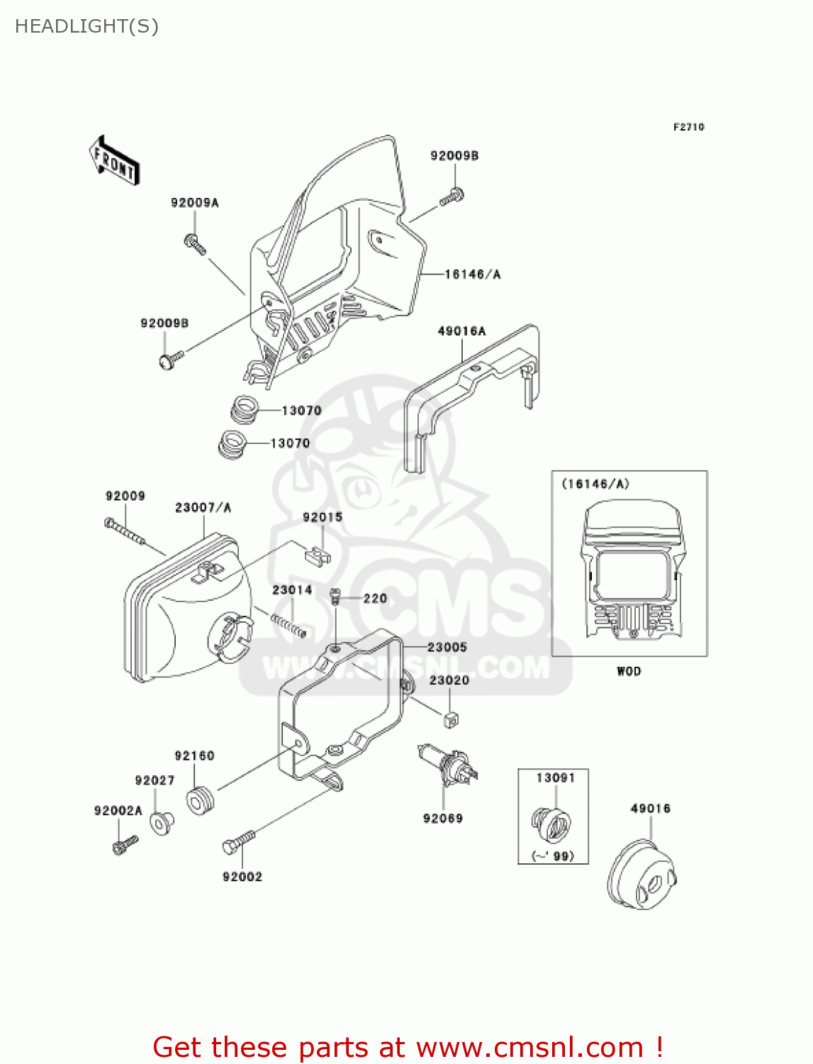 HEADLIGHT(S) KL250D19 KLR250 2002 USA CALIFORNIA