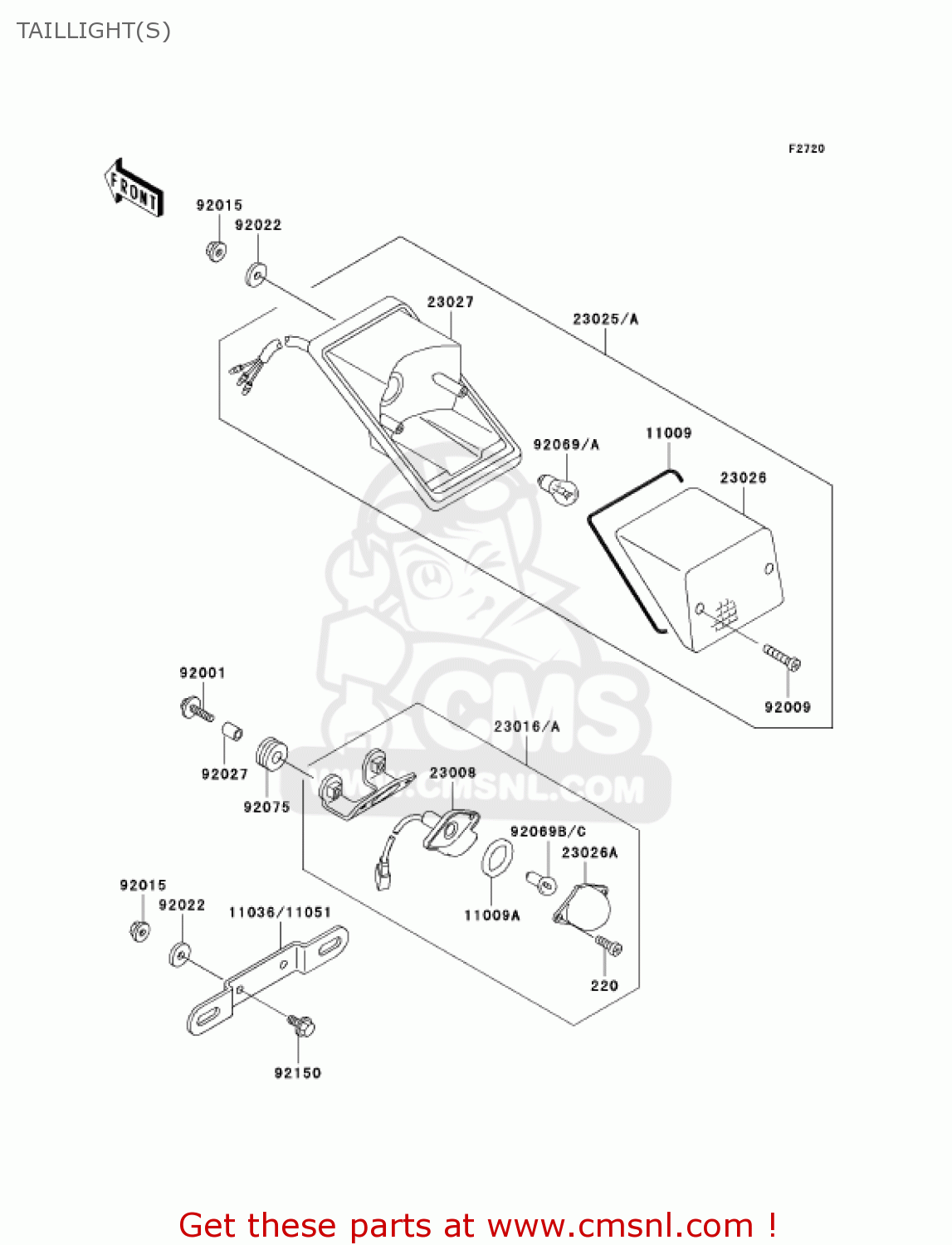 TAILLIGHT(S) KL250D19 KLR250 2002 USA CALIFORNIA