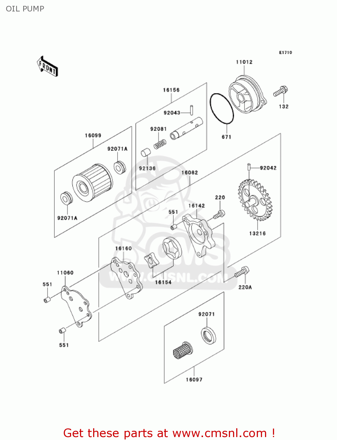 OIL PUMP KL250D19 KLR250 2002 USA CALIFORNIA