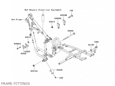 FRAME FITTINGS - KL250D19 KLR250 2002 USA CALIFORNIA