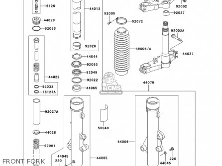 FRONT FORK - KL250D19 KLR250 2002 USA CALIFORNIA