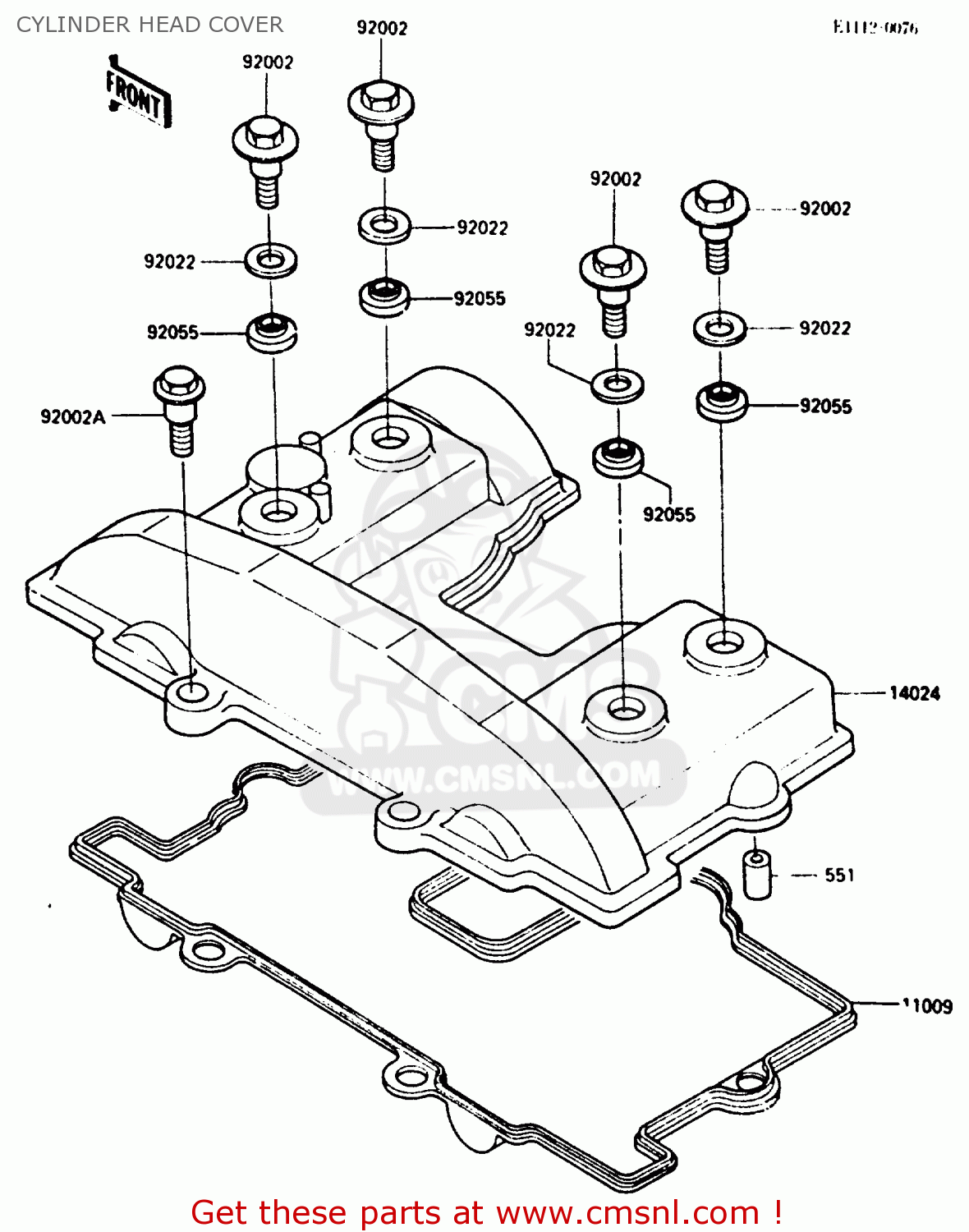 CYLINDER HEAD COVER KL250D2 1985 EUROPE UK FR GR IT SD ST