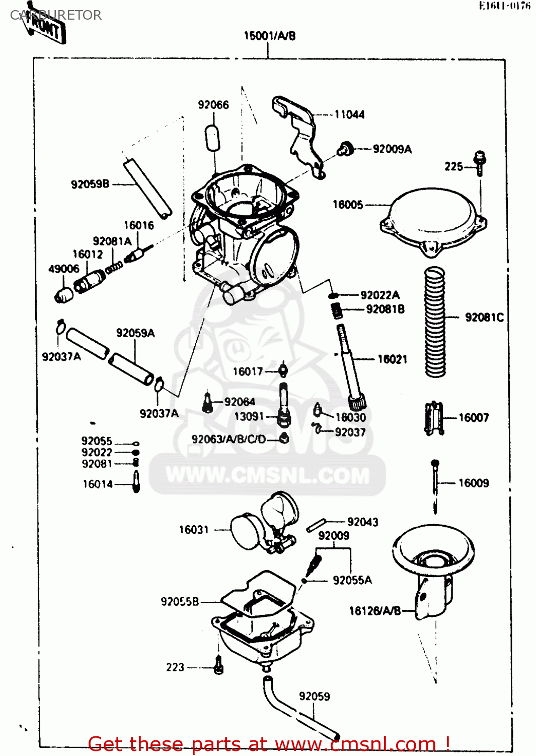 CARBURETOR KL250D2 1985 EUROPE UK FR GR IT SD ST