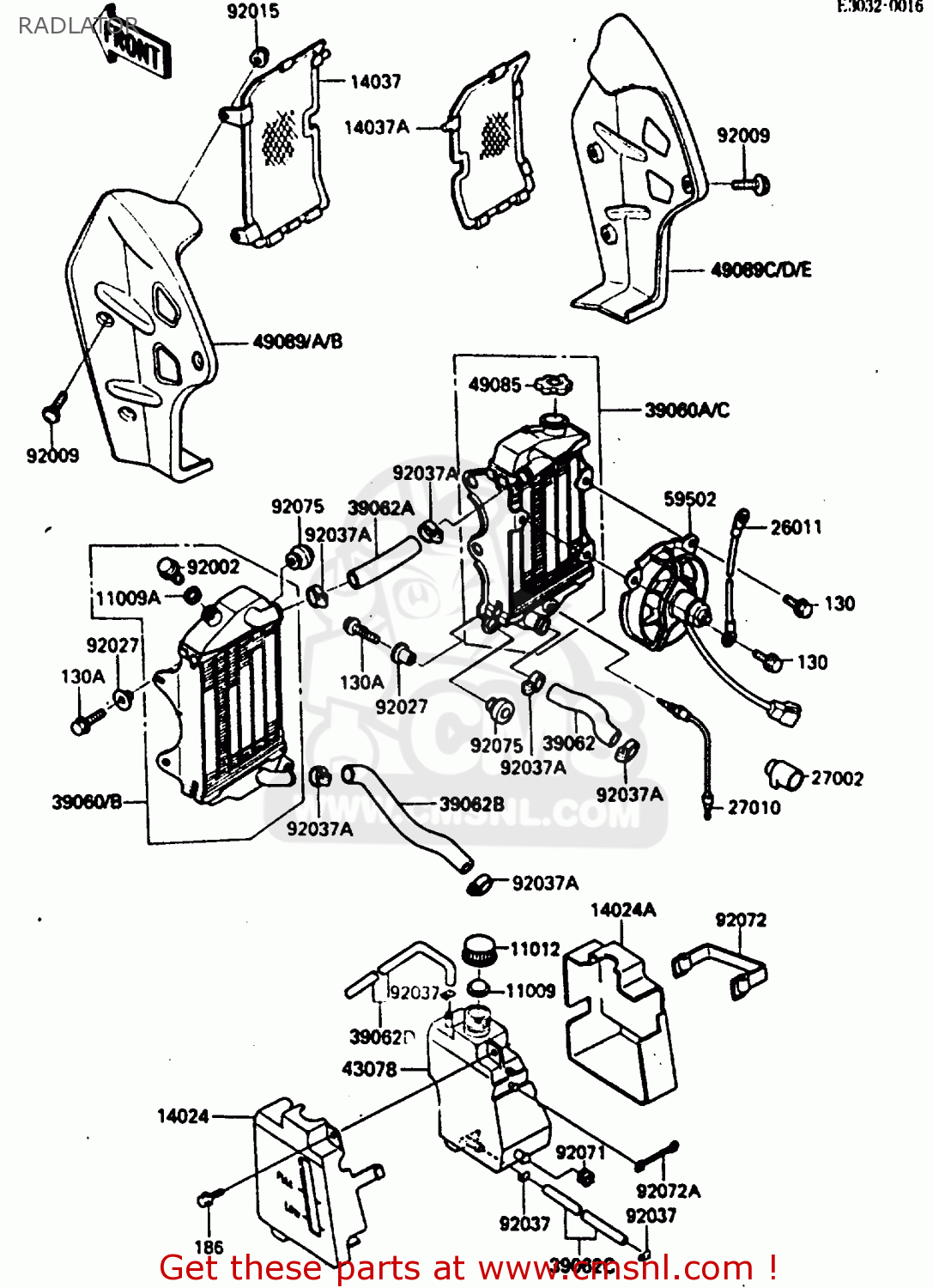 RADLATOR KL250D2 1985 EUROPE UK FR GR IT SD ST