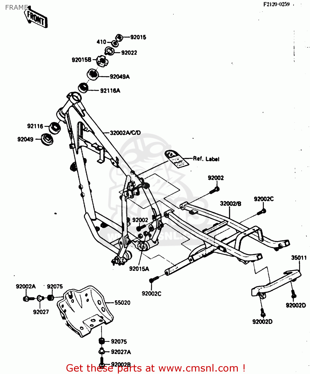 FRAME KL250D2 1985 EUROPE UK FR GR IT SD ST
