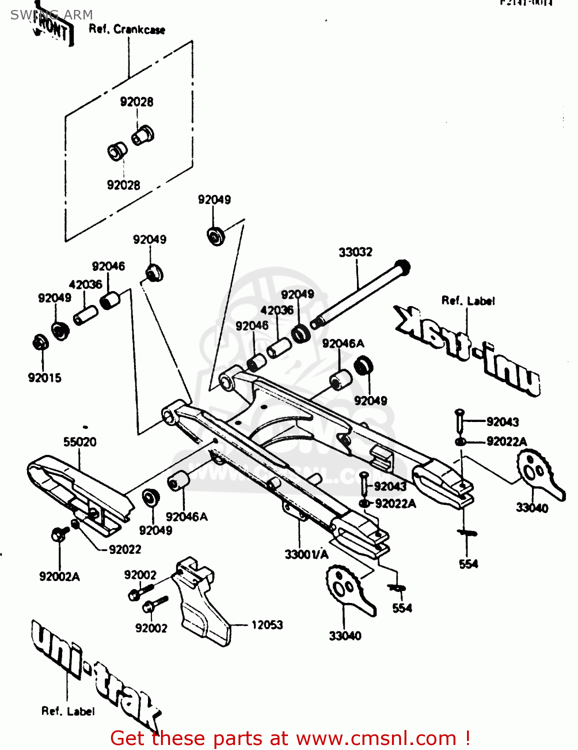 SWING ARM KL250D2 1985 EUROPE UK FR GR IT SD ST