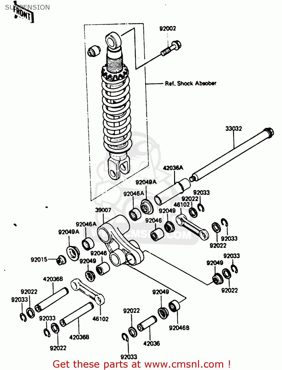 SUSPENSION KL250D2 1985 EUROPE UK FR GR IT SD ST