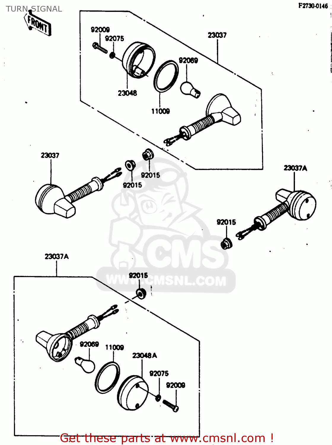 TURN SIGNAL KL250D2 1985 EUROPE UK FR GR IT SD ST