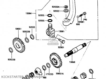 KICKSTARTER MECHANISM - KL250D2 1985 EUROPE UK FR GR IT SD ST