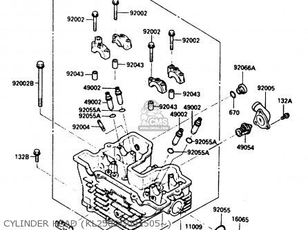 CYLINDER HEAD (KL250DG001505~) - KL250D2 1985 EUROPE UK FR GR IT SD ST