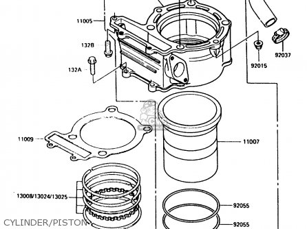 CYLINDER/PISTON - KL250D2 1985 EUROPE UK FR GR IT SD ST