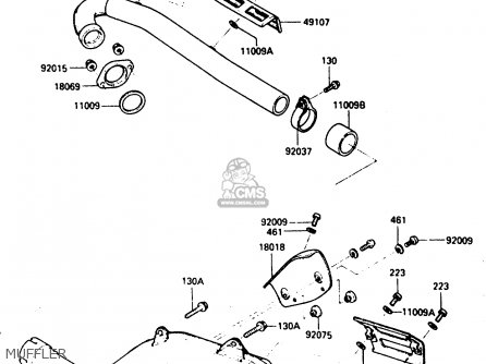 MUFFLER - KL250D2 1985 EUROPE UK FR GR IT SD ST