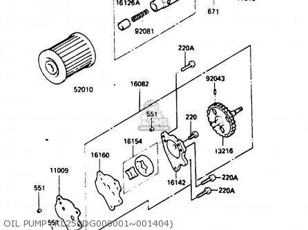 OIL PUMP (KL250DG000001~001404) - KL250D2 1985 EUROPE UK FR GR IT SD ST