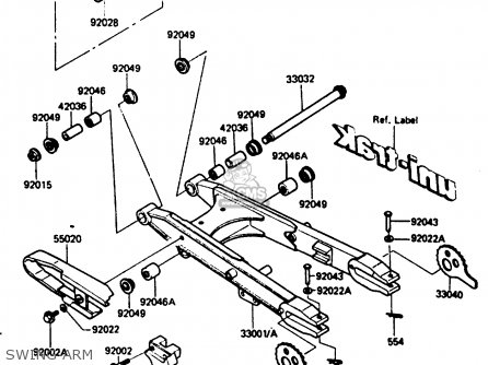 SWING ARM - KL250D2 1985 EUROPE UK FR GR IT SD ST