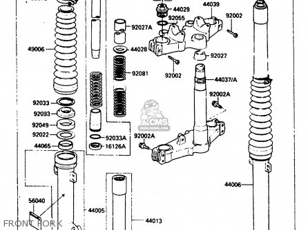 FRONT FORK - KL250D2 1985 EUROPE UK FR GR IT SD ST